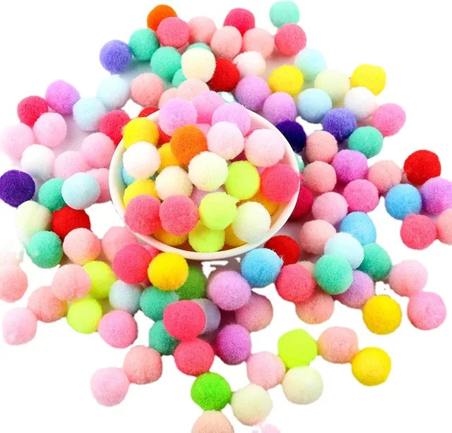 Pompon Ball, flauschige weiche Pompons, multicolor, für Erwachsene - Bild 1