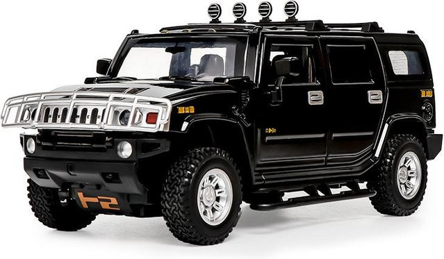 Fourall- Model Cars Hummer H2, Modellauto, 1:24, Metall, Schwarz, mit Licht und Sound - Bild 1