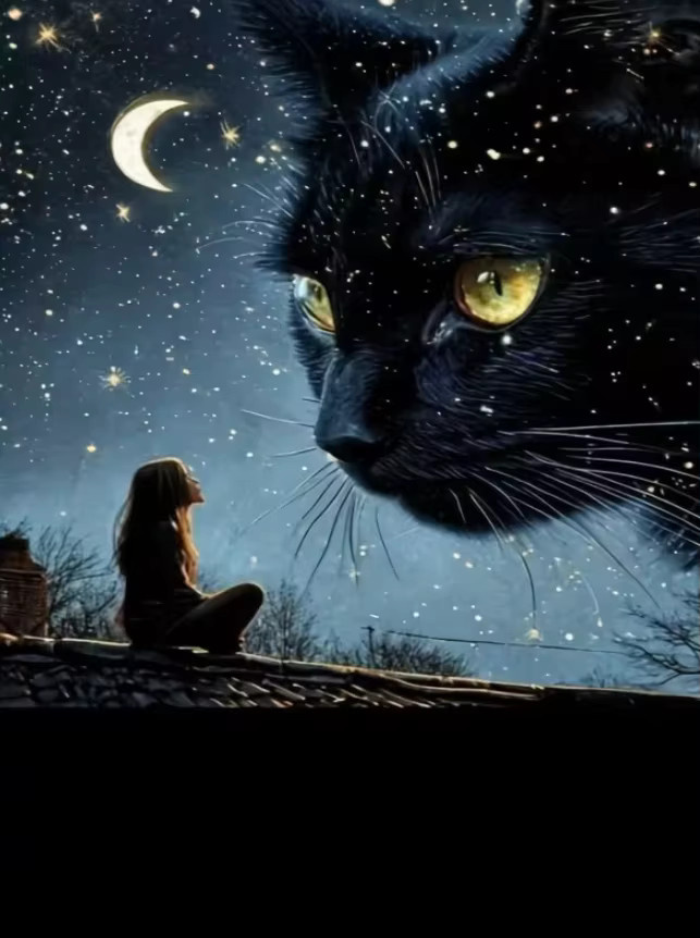 Sternenhimmel Schwarze Katze Puzzle, 500 Teile - Bild 2