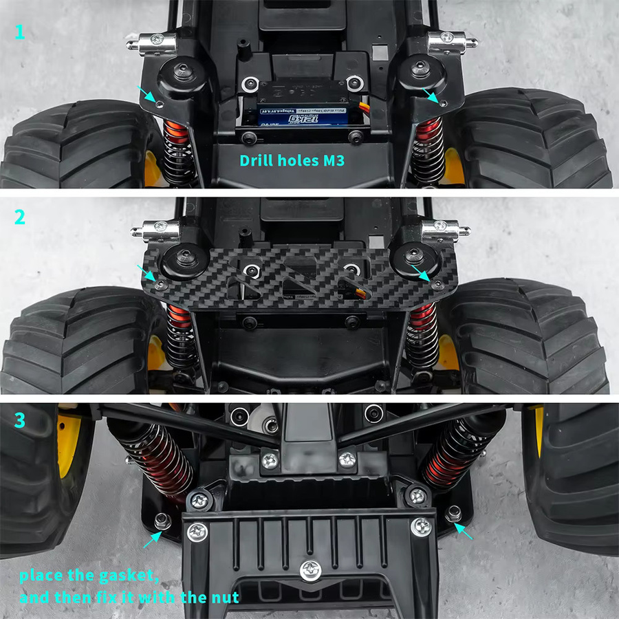 MIBIDAO Kohlefaser-Frontchassis-Unterstützung, 1:12, Zubehör - Bild 5