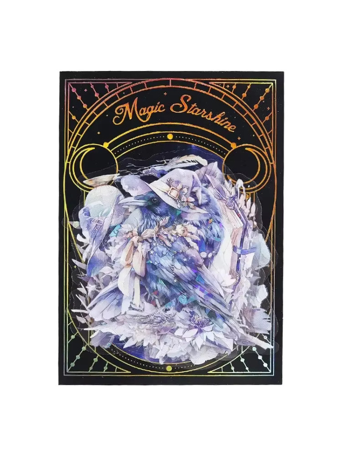10 Blatt PET-Aufkleber mit Muschellicht- und Sternen-Motiv in Multicolour für Sammelalben, B/H: 150 x 91 mm - Bild 2