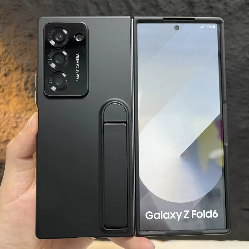 Stoßfeste Handyhülle mit Ständerhalterung und integriertem Displayschutz für Samsung Galaxy Fold Z 7, 6, 5, 4, 3 in Schwarz oder Blau mit mattem Finish - Bild 3