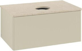 V&B Waschtischunterschrank Antao ohne Frontstruktur in Grau lackiert, B/T/H: 80 x 36 x 50 cm - Bild 1