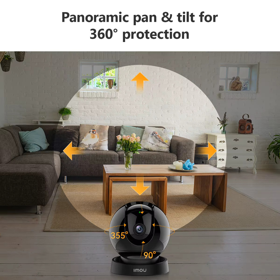 IMOU Rex 5 MP Wifi IP Kamera mit 360 Grad PTZ, AI Menschliche Erkennung und Nachtsicht, Schwarz - Bild 4