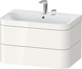 Duravit Möbelwaschtisch-Unterschrank Happy D.2 Plus in Weiß Hochglanz mit 2 Schubkästen, Wandmontage, B: 77,5 cm, T: 49 cm - Bild 1