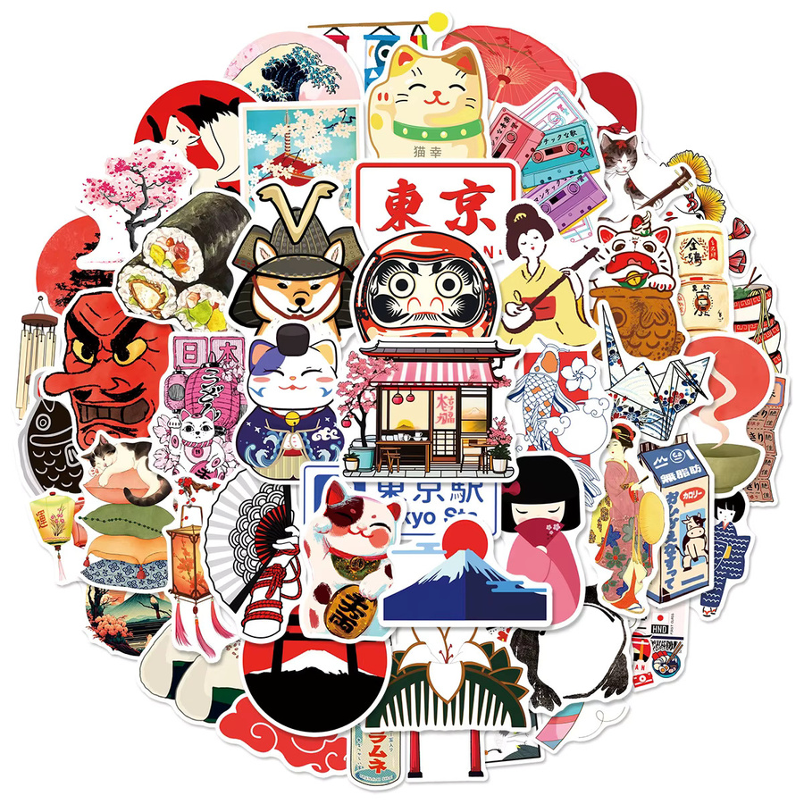 MRJIAANGSON Tokyo Japan Kulturelemente Graffiti Aufkleber, 50-teiliges Set, multicolour - Bild 2