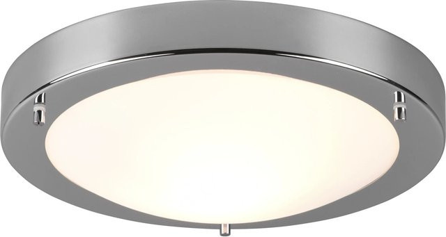 Trio Deckenleuchte Condus in Chrom mit Glas und Metall, E27, IP44, B/T/H: 31,5 x 31,5 x 8 cm - Bild 1