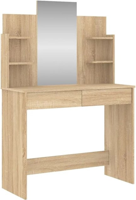 vidaXL Schminktisch mit Spiegel in Sonoma-Eiche, B/T/H: 96 x 39 x 142 cm - Bild 1
