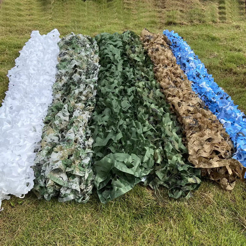 Verstärktes Wald Tarnnetz aus Polyester in Weiß, B x H: 5 x 7 m - Bild 2