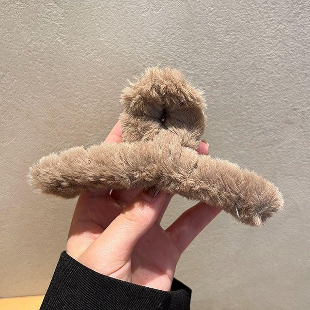YULIN Haarkralle, Imitation Kaninchenfell, Plüsch-Hai-Clip, 13 cm, Damen - Bild 1