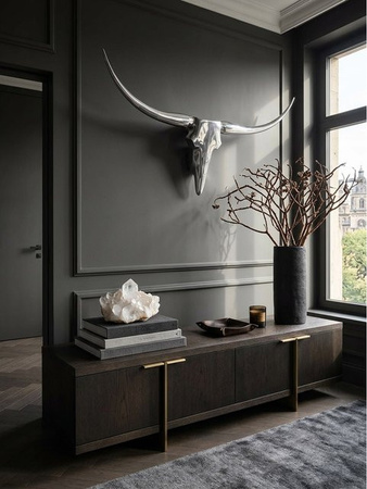 Wanddeko Geweih Bull von KADIMA DESIGN aus Aluminium in Silbern, B: 125 cm, T: 10 cm, H: 60 cm