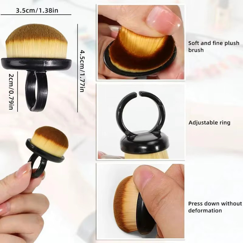 Nagelstaubreinigungsbürste, ovaler Gel-Staubring, Elfenbein - Bild 5