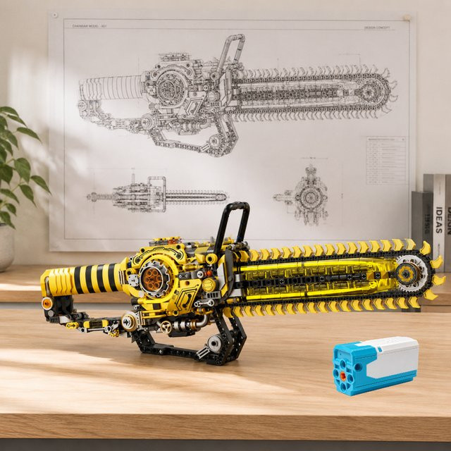 FUNXINEE MOC Motorisierte Kettensäge-Bausteine, Lichtmodell-Set, ab 8 Jahren - Bild 1