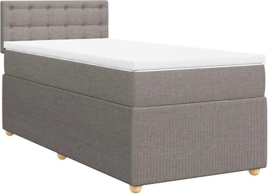 vidaxl Boxspringbett mit Matratze in Taupe meliert, Stoff, B/T/H: 200 x 100 x 100,5 cm - Bild 1
