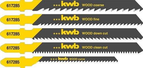 Kwb 617285 Stichsägeblatt-Set für Holz und Kunststoff, 5 Stück, HCS-Stahl, Gelb - Bild 1