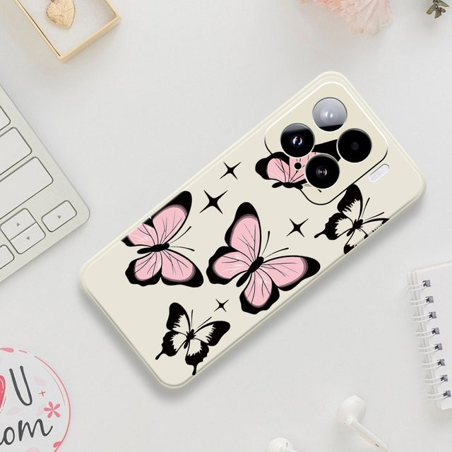 Silikon Handyhülle mit Schmetterlings-Print für Xiaomi Mi 15 Ultra, Mi 14T, 13T, 12T, 11T Pro und Mi 13T Pro in Multicolour - Bild 1
