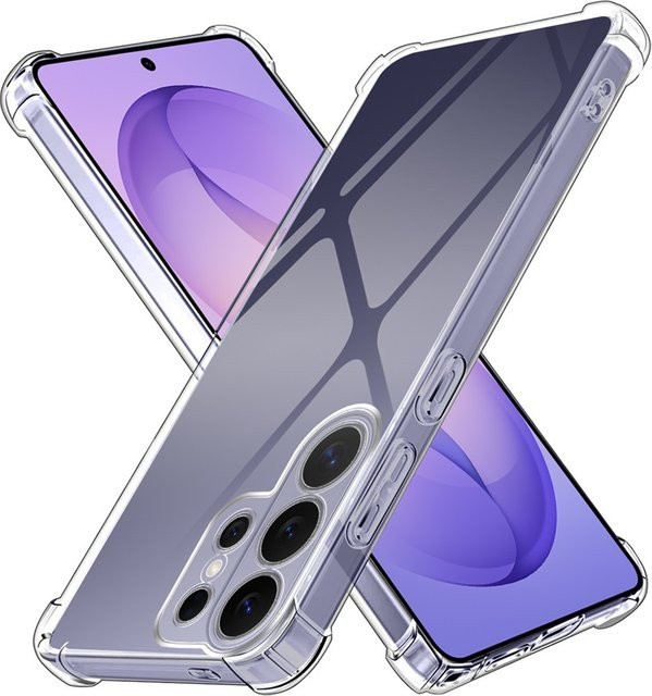 Stoßfeste Silikon-Schutzhülle für Samsung Galaxy S26 Ultra und S26 Plus in Transparent mit Airbag-Schutz - Bild 1