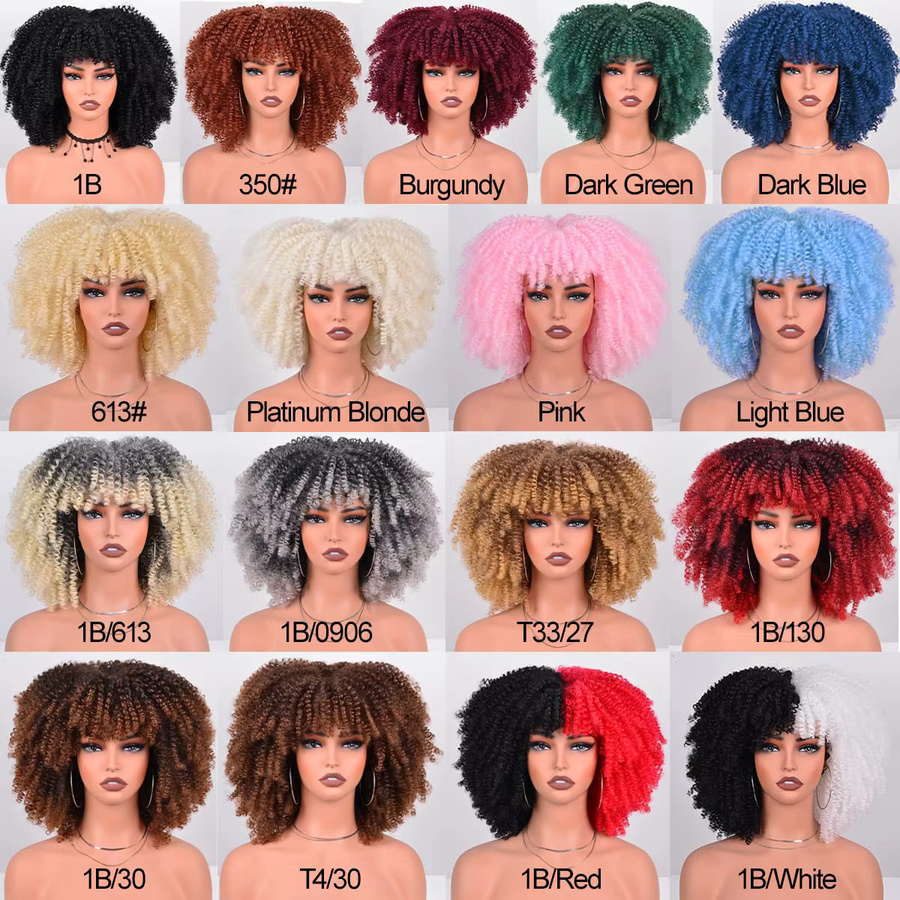 G&T Wig Afro-Lockenperücke mit Pony, schwarz, Damen - Bild 6