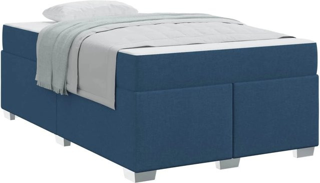 vidaXL Bettrahmen mit Matratze in Blau aus Stoff, B/T: 120 x 190 cm - Bild 1