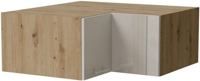 Feldmann-Wohnen Eckaufsatzschrank Brerra in Eiche Artisan und RAL 9001 Creme Hochglanz, B/T/H: 90 x 36 x 90 cm - Bild 1