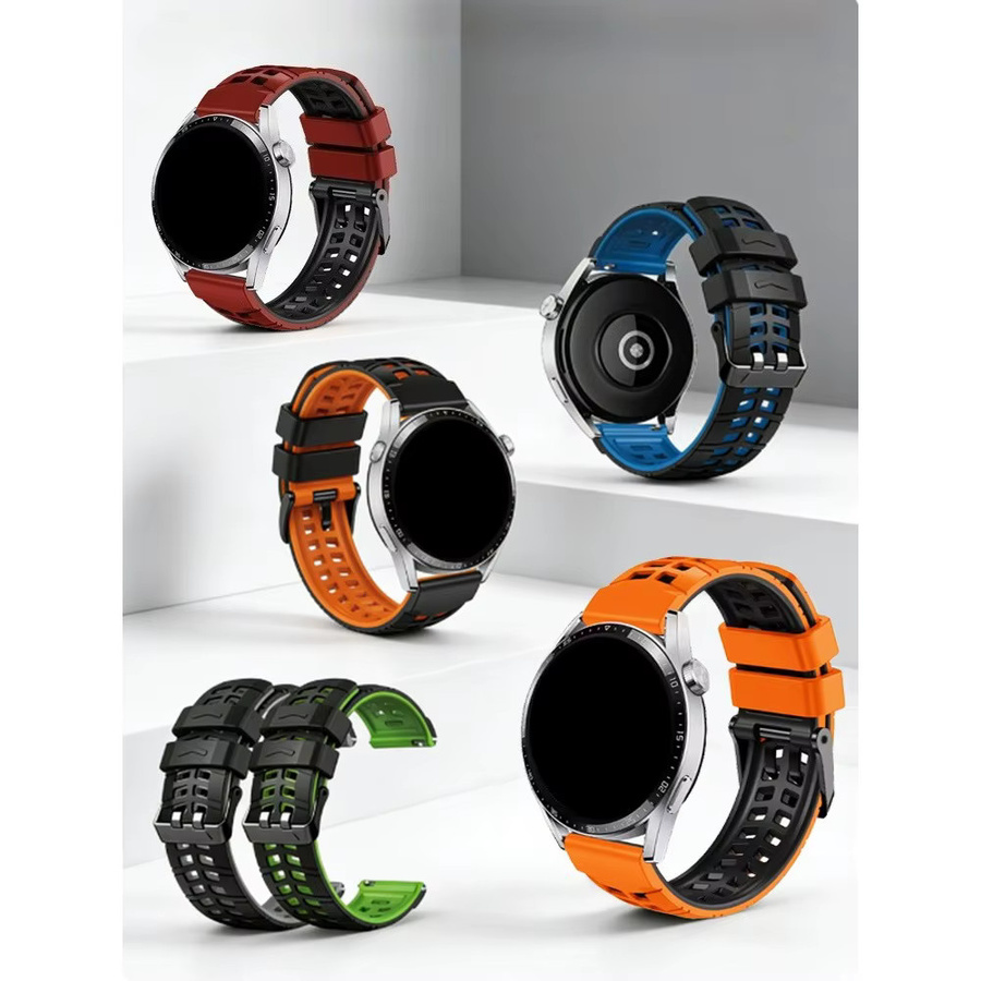 QCTOG Smartwatch-Armband Silikon, 22 mm, Schwarz - Bild 7