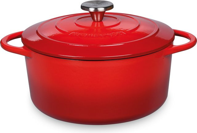 Bratentopf KÜCHENPROFI PROVENCE aus emailliertem Gusseisen, Rot, Durchmesser: 31,5 cm, Höhe: 24,0 cm - Bild 1