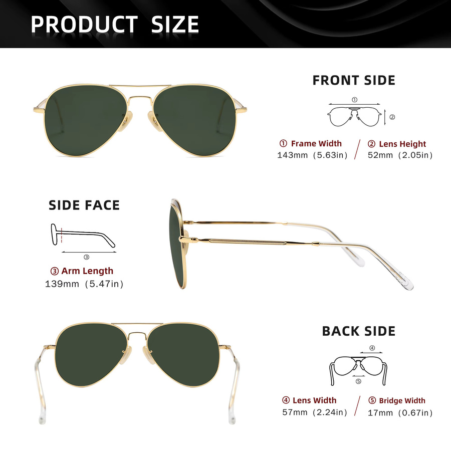KINGSEVEN Sonnenbrille Pilot, Metall, Gold, Unisex, Vollrand, polarisiert - Bild 3