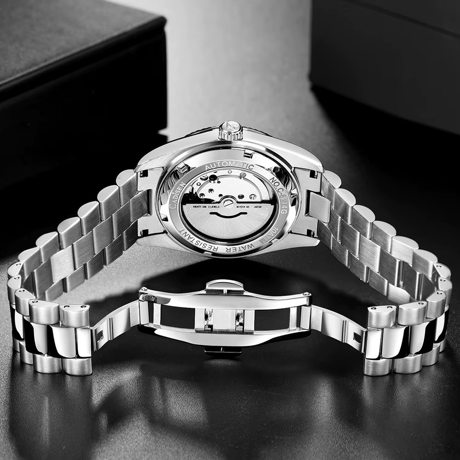 Cadisen Armbanduhr Automatik, Edelstahl, Blau, Saphirglas, Herren - Bild 4