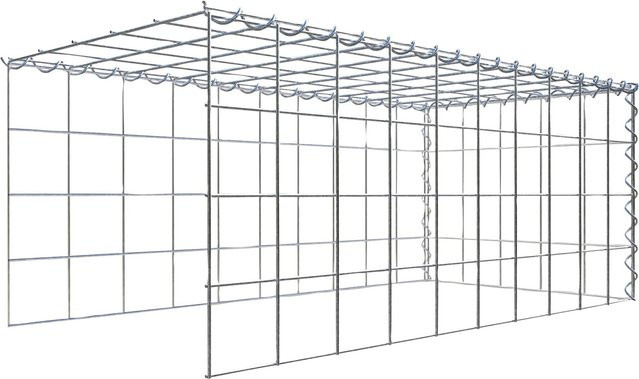 Gabiona Anbaukorb Typ 4 aus Stahl, silbergrau, B/T/H: 40 x 100 x 50 cm, Maschenweite: 10 x 10 cm - Bild 1