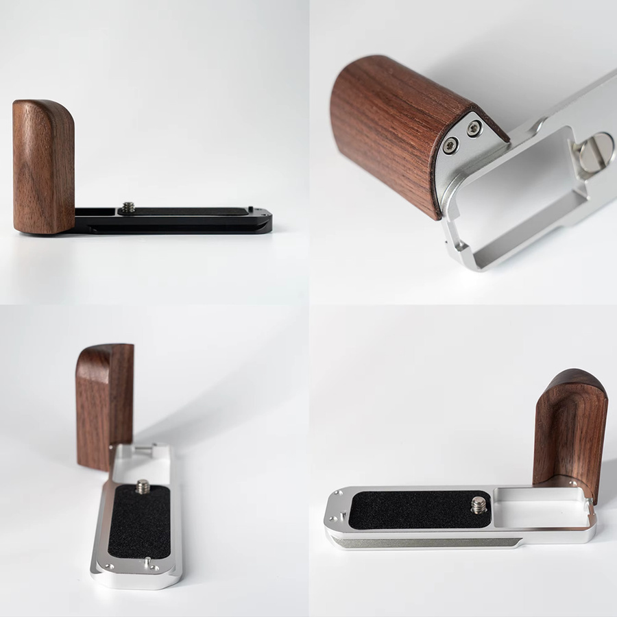 Fujifilm L-Halterung mit Holz-Handgriff für XT30 und XT20 in Schwarz und Braun - Bild 2