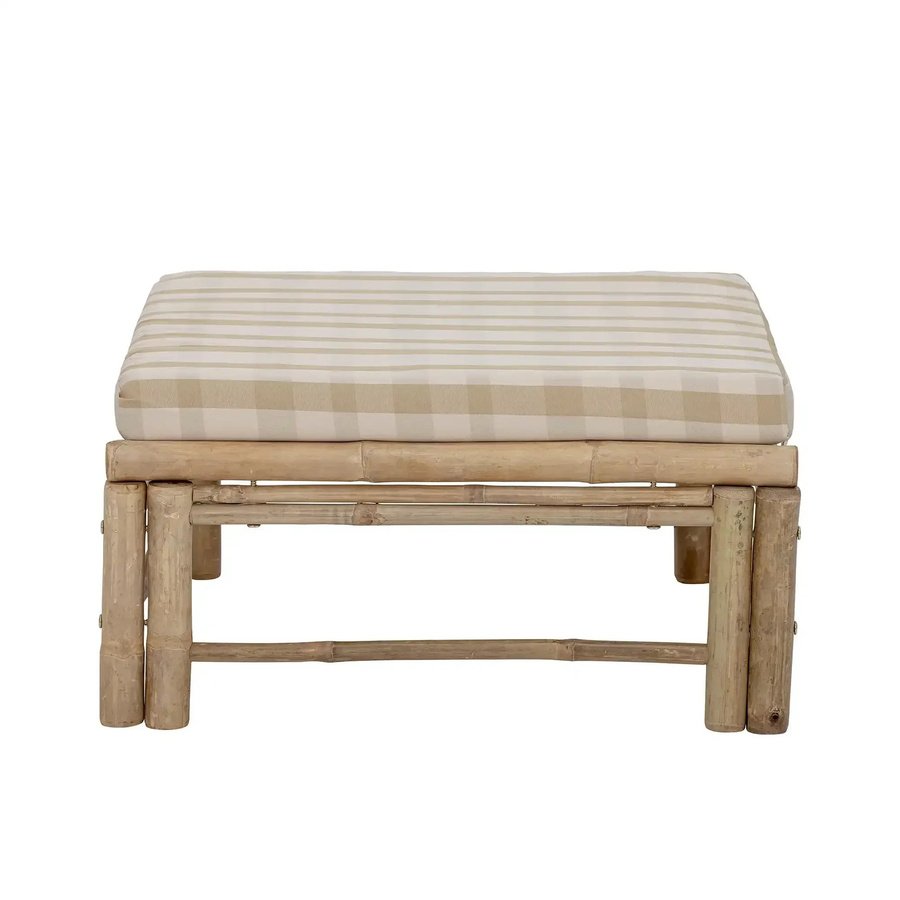 Bloomingville Pouf Korfu aus Bambus und Rattan in Natur/Beige, Durchmesser: 72 cm - Bild 1