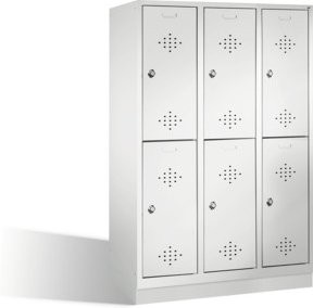 C+P Doppelstockspind Classic auf Sockel mit 6 Fächern, Farbe Lichtgrau, H x B x T: 180 x 120 x 50 cm - Bild 1