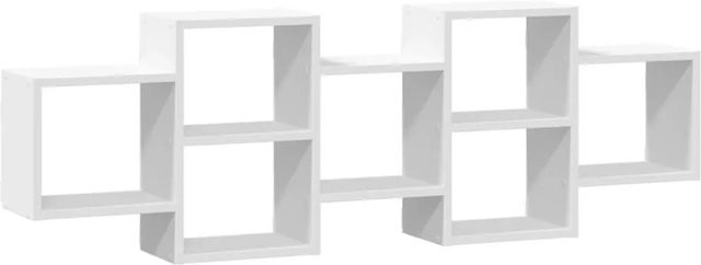 vidaXL Wandregal Weiß aus MDF, Modernes Design, B/H/T: 129 x 18 x 42 cm - Bild 1