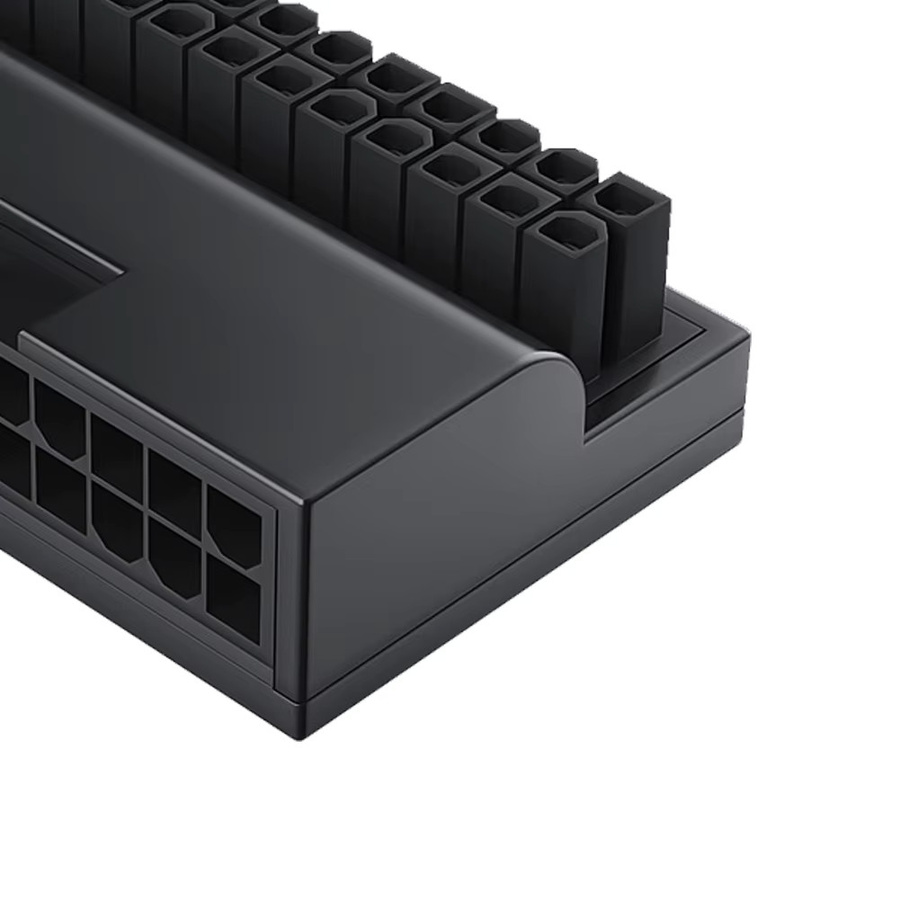 ATX 24-poliger 90-Grad-Netzstecker-Adapter in Schwarz für Mainboard und Netzteil zur optimalen Stromversorgung - Bild 5