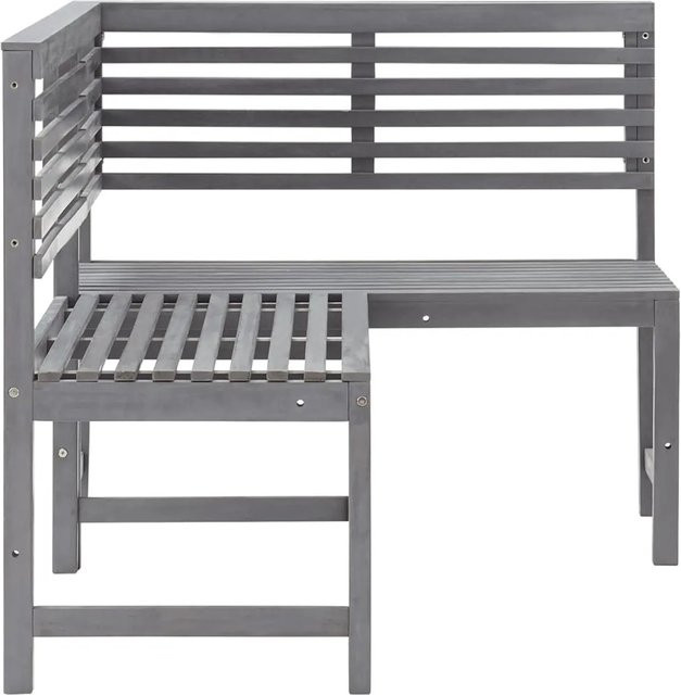 vidaXL Garten-Eckbank aus Akazien-Massivholz in Grau mit 140 cm Breite - Bild 1