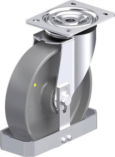 Blickle L-PO 200K-ELS-FS Stahlblech-Lenkrolle in Grau mit Kunststoffrad, Rad-Durchmesser: 200 mm, Tragfähigkeit: 400 kg - Bild 1