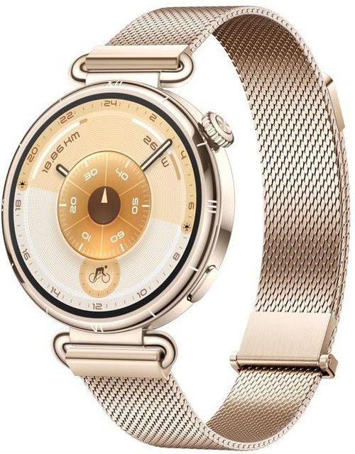 Huawei Watch GT6 Smartwatch mit goldenem Edelstahlgehäuse und goldenem Milanaise-Armband, 41mm, Gold - Bild 1