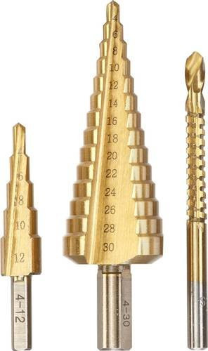 Kwb Schälbohrer-Set 3teilig aus Edelstahl in Gold mit 6mm HSS-Bohrern - Bild 1