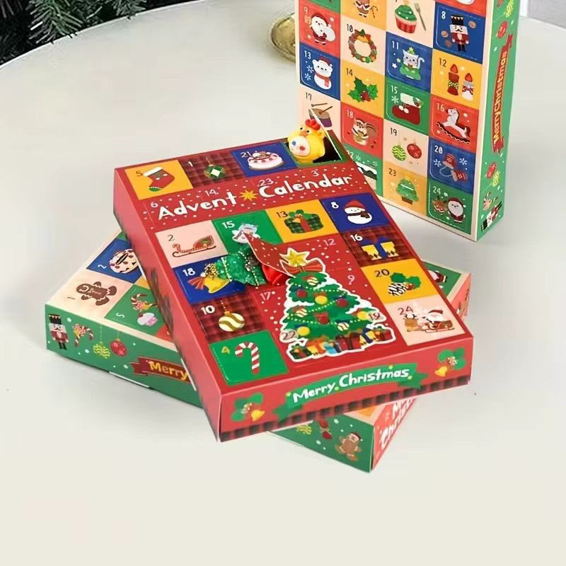 ZQNYCY Adventskalender-Boxen mit 24 Fächern, befüllbare leere Weihnachtsboxen in Multicolour für Kinder und Partys - Bild 4