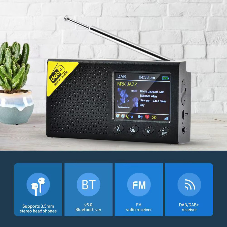 APWIKOGER Tragbares DAB/DAB+ und FM Radio mit Bluetooth 5.0 in Schwarz - Bild 3