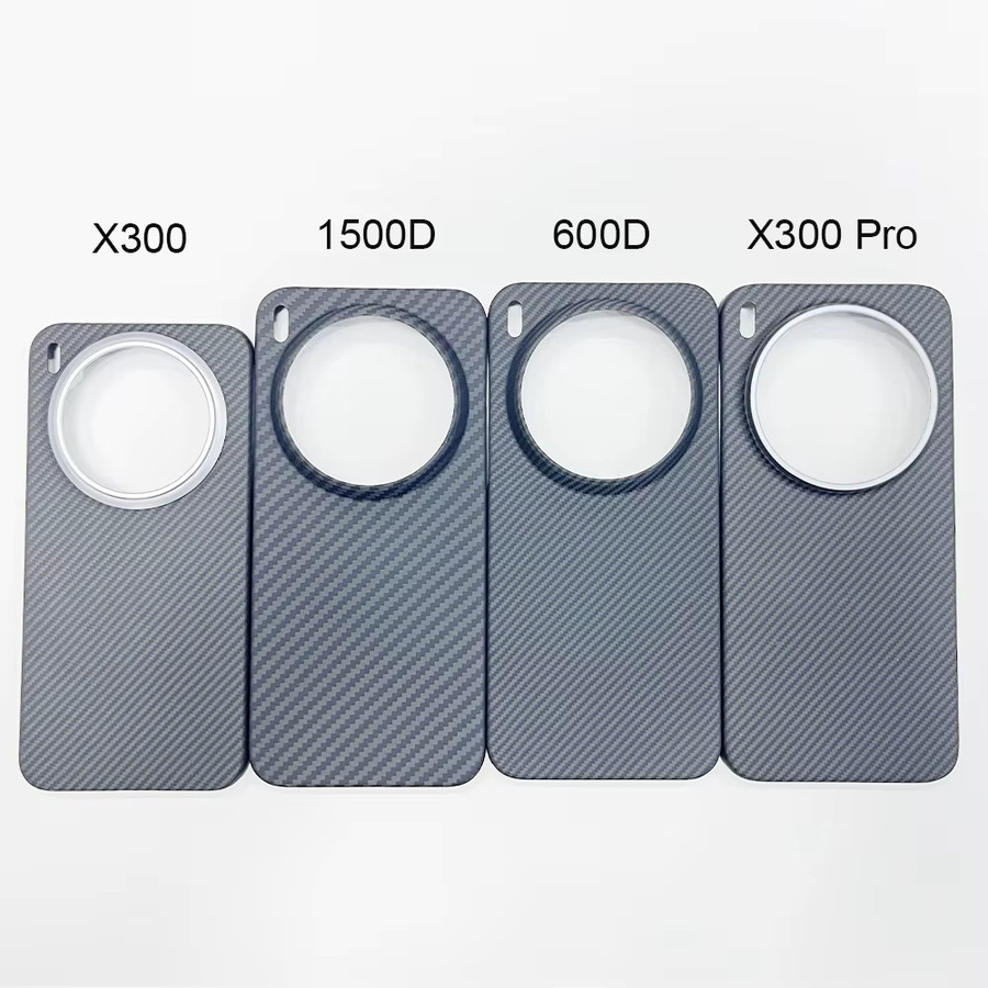 Bottix Kohlefaser-Hülle für vivo X300 Pro, X300 Ultra und X300s in Schwarz mit Aramid-Rückseite, leicht und kratzfest - Bild 3