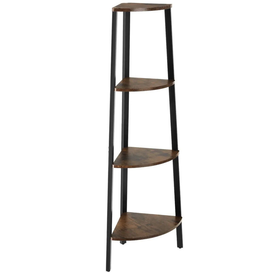 tectake Newbridge Eckregal im Industrial Style aus Holz und Stahl, Farbe Braun, B/T/H: 34 x 34 x 125 cm - Bild 3