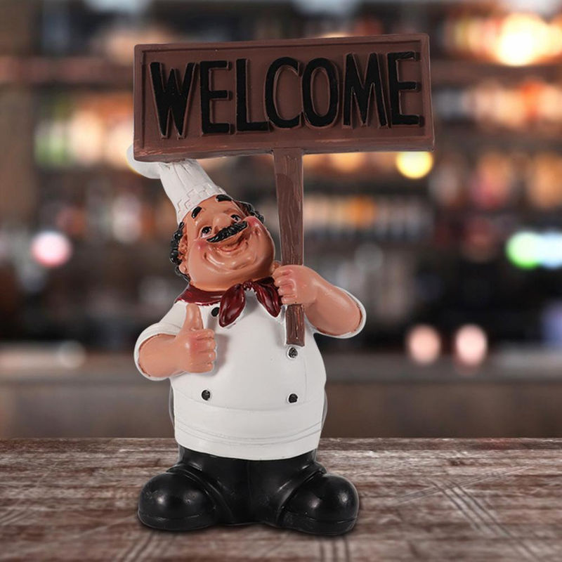 CosyHome Chef Figur aus Harz im modernen Stil als Dekorationsstatue für Bar und Kaffee Shop, Höhe: 20 cm - Bild 5