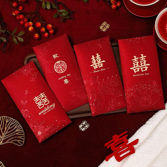 6-teiliges Set rote Hong Bao Umschläge von eelhoe für Hochzeiten und das chinesische Neujahrsfest - Bild 1