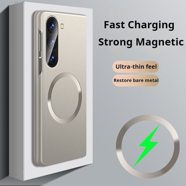 MagSafe kompatible Samsung Galaxy Z Fold Hülle mit ultradünner matter Metallic-Lackierung in Silber für Galaxy Z Fold 8 Ultra, 7, 6, 5 und 4 - Bild 1