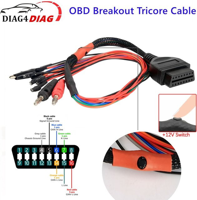 OBD2-Diagnoseadapter MPPS V21 mit Breakout Tricore-Kabel und 12V Schalter in Multicolor - Bild 1