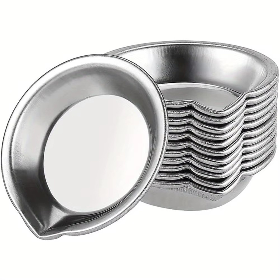 Rundes Farbpaletten-Set aus Edelstahl in Silber für Künstler und den Schulgebrauch - Bild 2
