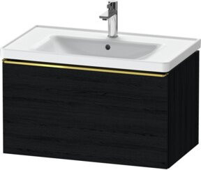 Duravit Waschtischunterschrank D-Neo wandhängend in Weiß und Schwarz B: 78,4 cm, T: 45,2 cm, H: 44,0 cm - Bild 1