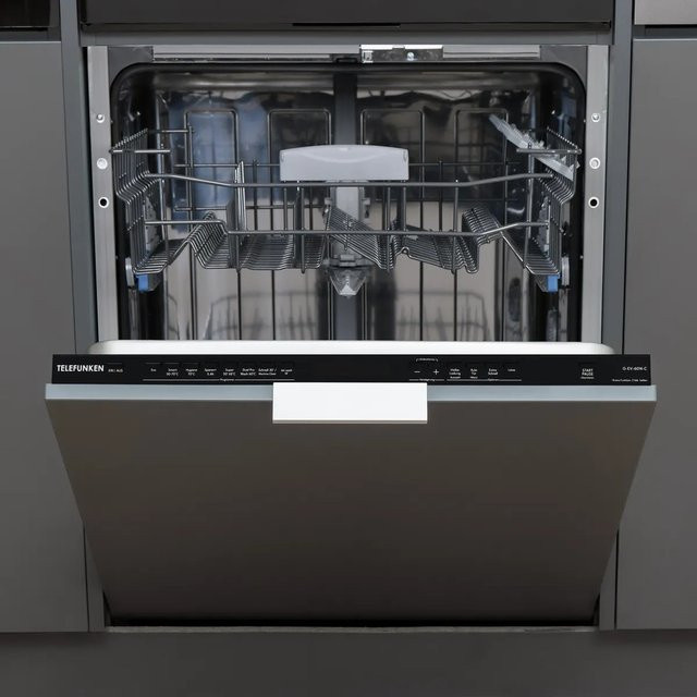 Telefunken Geschirrspüler vollintegriert G-EV-6014-C in Schwarz oder Grau mit 12 Maßgedecken, 9 Programmen und AquaStop, Breite: 60 cm - Bild 1
