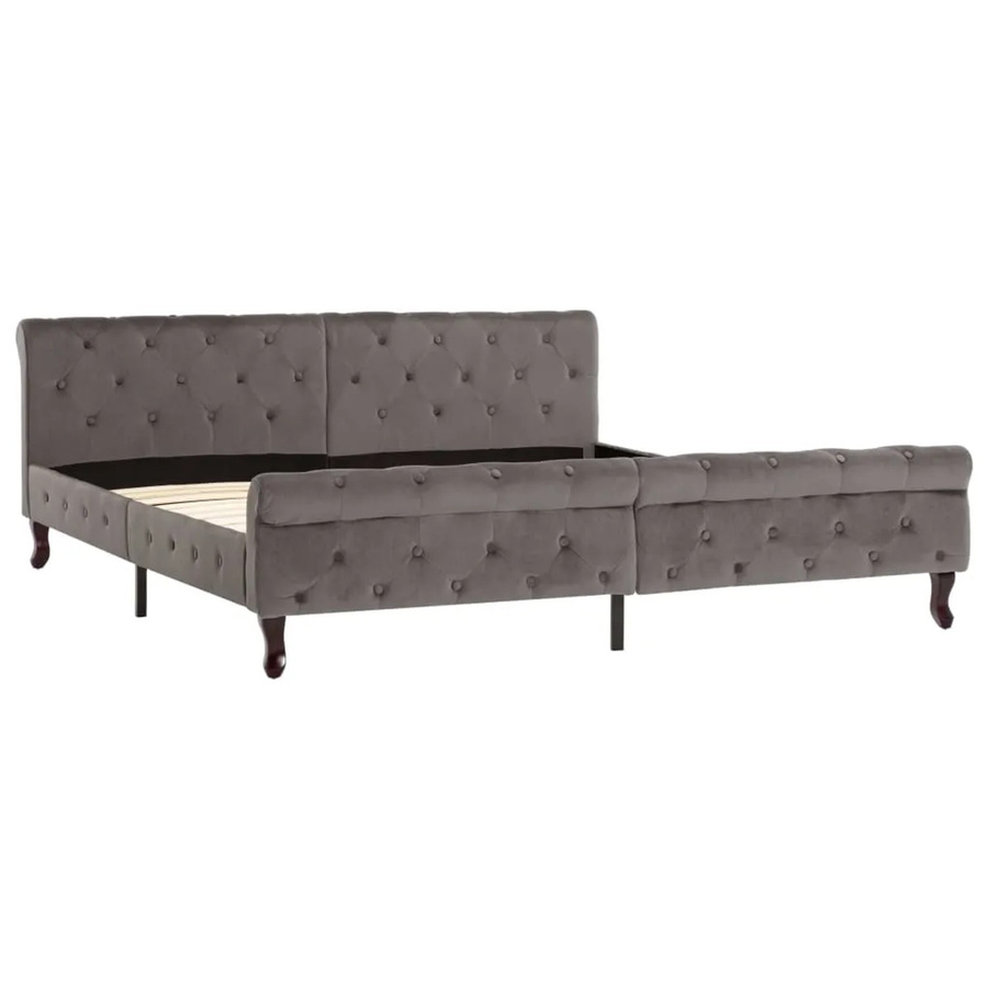 vidaXL Bettgestell aus Samt in Grau mit B/T/H: 180 x 200 x 186,5 cm - Bild 2